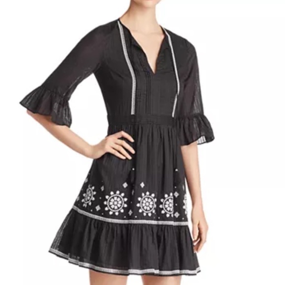 kate spade Dresses & Skirts - Kate Spade New York Black and White Mosaic Embroidered Peasant Dress